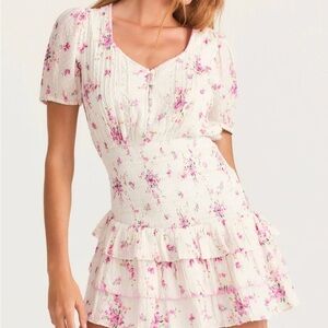 Love Shack Fancy Keelin Dress in magenta light xs